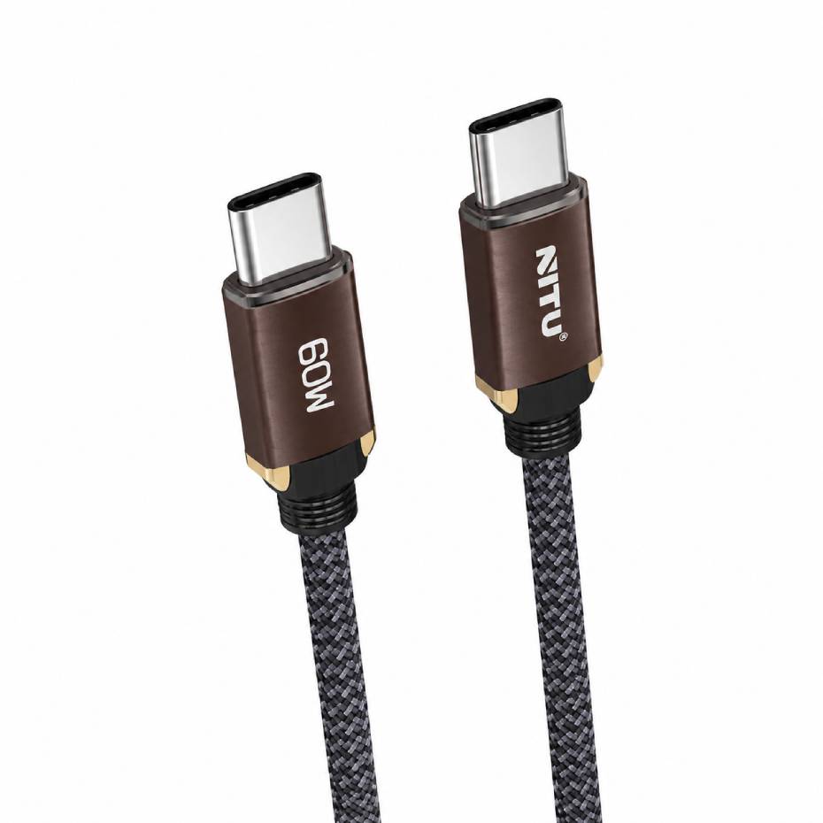 قیمت کابل شارژ دو سر تایپ سی نیتو مدل NITU NC362 60W مشکی طول 1 متر