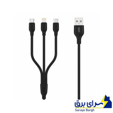 خرید کابل شارژ چند کاره ایکس او مدل XO BNB103 3 IN 1 مشکی