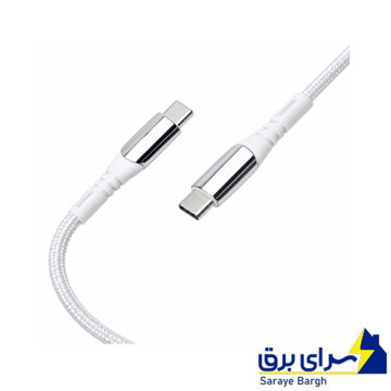 خرید کابل شارژ دو سر تایپ سی بیاند مدل BEYOND BCC-501 USB-C to USB-C 60W سفید طول 1 متر