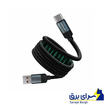 خرید کابل شارژ تایپ سی مگنتی کانفلون مدل KONFULON DC76 مشکی طول 1 متر