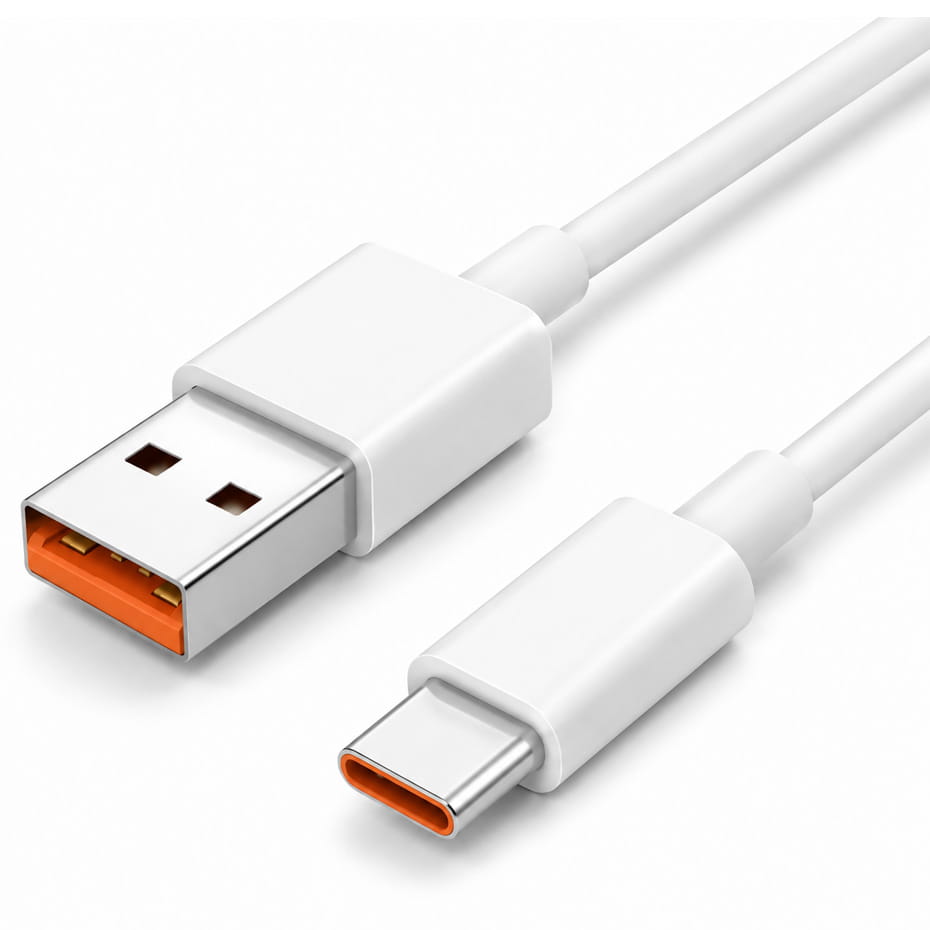 قیمت کابل شارژ تایپ سی ثانیه شمار شیائومی مدل XIAOMI TYPE-C 120W سفید طول 1 متر