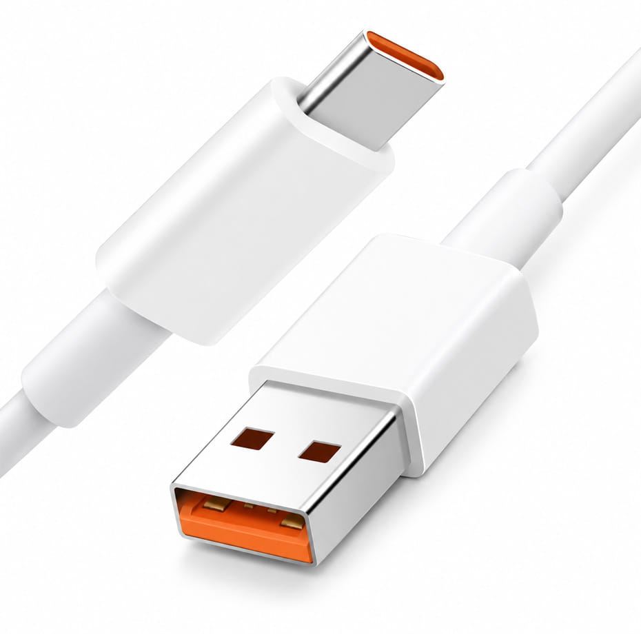 کابل شارژ تایپ سی ثانیه شمار شیائومی مدل XIAOMI TYPE-C 120W سفید طول 1 متر