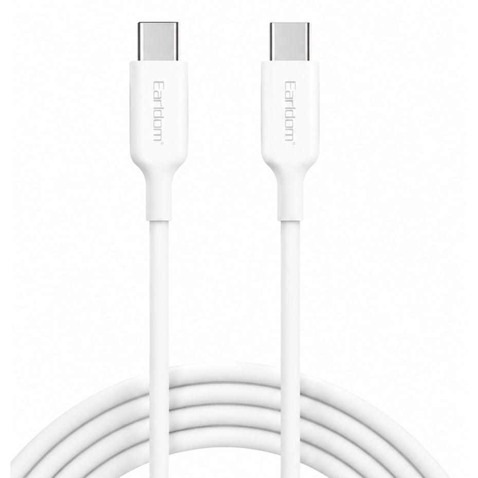 قیمت کابل شارژ دو سر تایپ سی ارلدام مدل EARLDOM USB-C PD EC185 -C سفید طول 1 متر