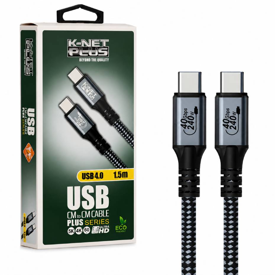 مشخصات کابل شارژ دو سر تایپ سی کی نت پلاس مدل KNET PLUS KP-CUCM4015 USB-C 240W طول 1.5 متر