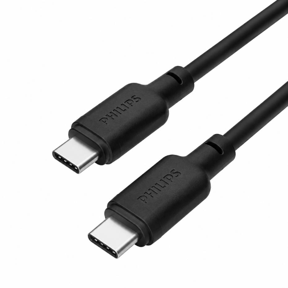 قیمت کابل شارژ دو سر تایپ سی فیلیپس مدل PHILIPS DLC6541CB 65W مشکی طول 2 متر