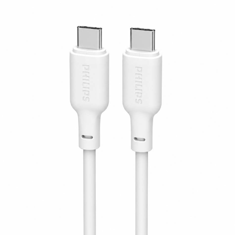 مشخصات کابل شارژ دو سر تایپ سی فیلیپس مدل PHILIPS DLC6541CW سفید طول 1.2 متر