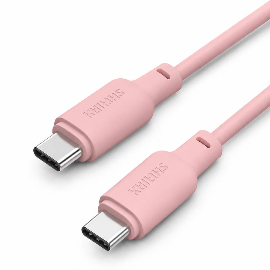 مشخصات کابل شارژ دو سر تایپ سی فیلیپس مدل PHILIPS DLC6541CP صورتی طول 1.2 متر