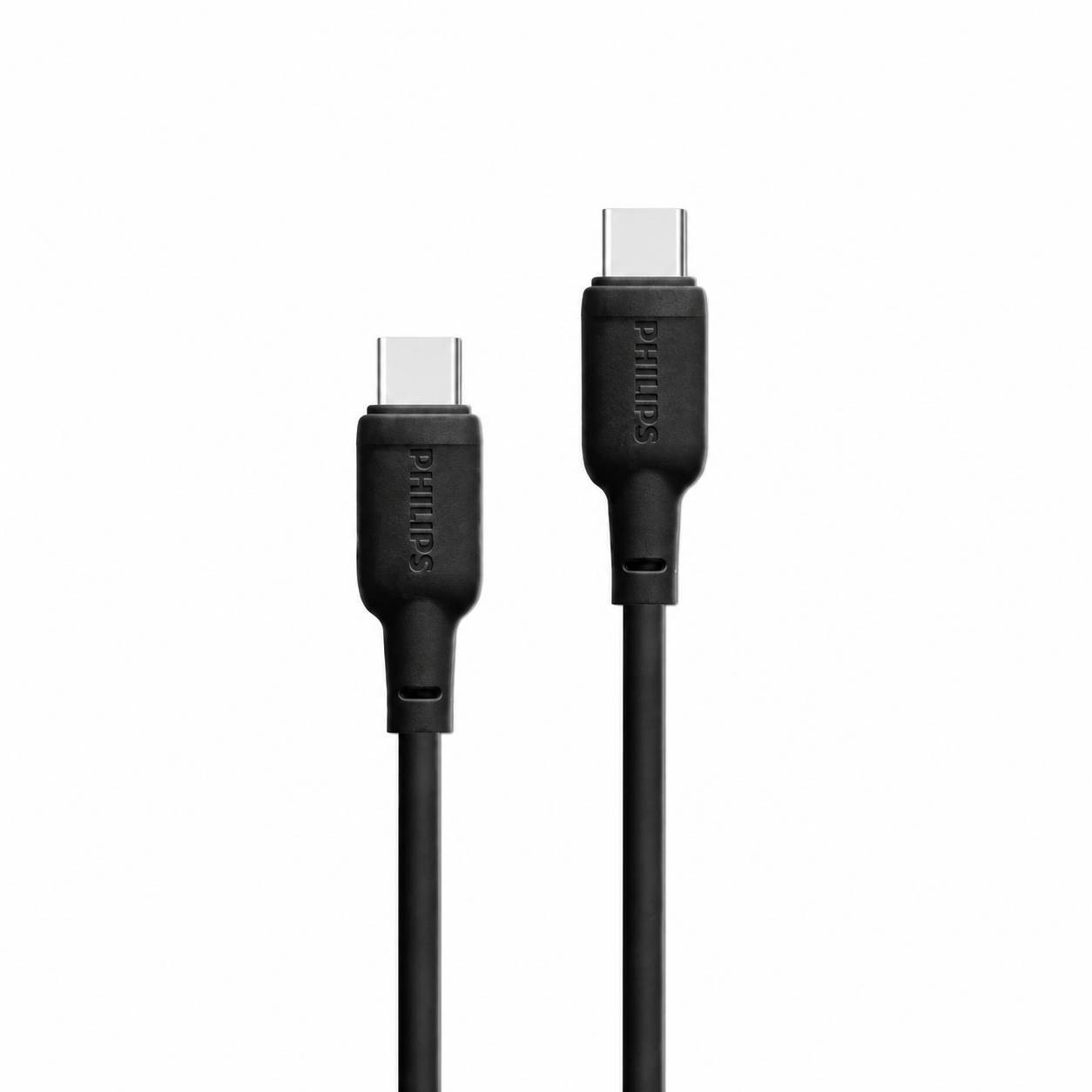مشخصات کابل شارژ دو سر تایپ سی فیلیپس مدل PHILIPS DLC6541CB مشکی طول 1.2 متر