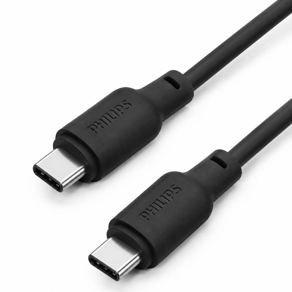 قیمت کابل شارژ دو سر تایپ سی فیلیپس مدل PHILIPS DLC6541CB مشکی طول 1.2 متر
