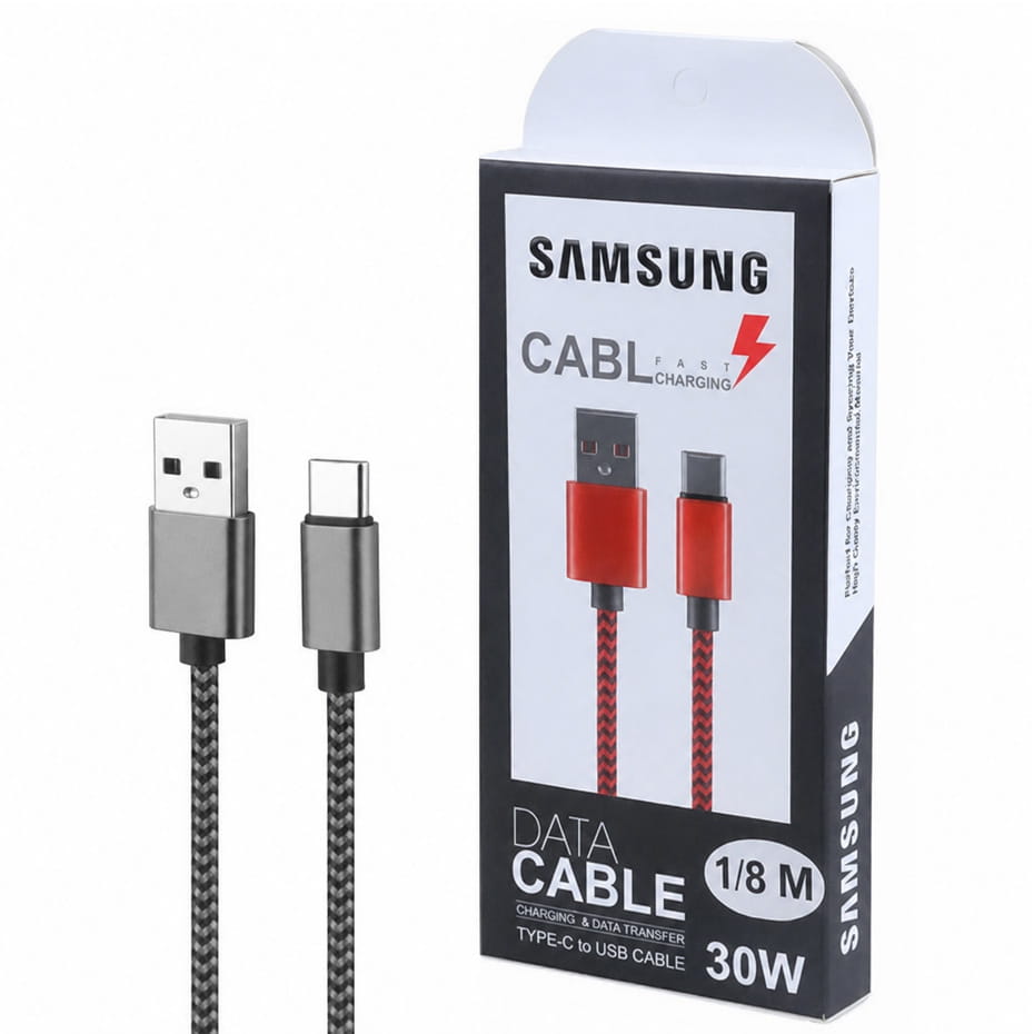 قیمت کابل شارژ تایپ سی طرح سامسونگ مدل SAMSUNG Type-C 30W طول 1.8 متر