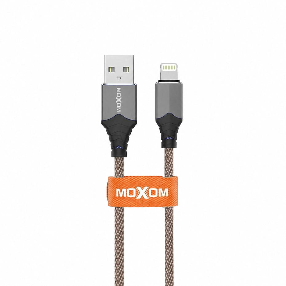کابل شارژ لایتنینگ موکسوم مدل MOXOM KH-16i IPHONE بدون پک طول 1 متر