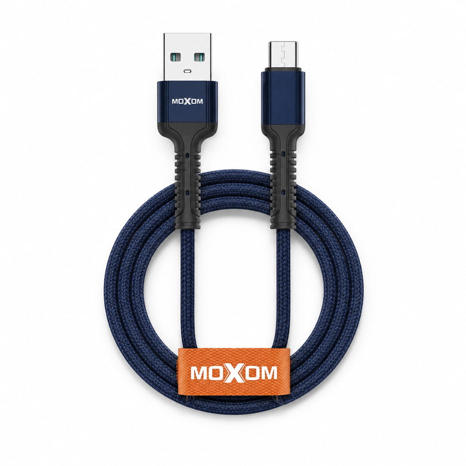 کابل شارژ میکرو موکسوم مدل MOXOM KH-20m MICRO بدون پک قرمز طول 2 متر