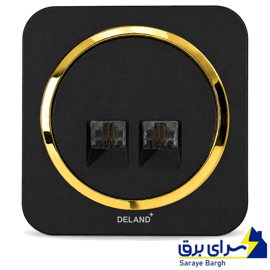 ابعادقیمت سوکت تلفن دو قلو چهار خط برند دلند الکتریک مدل آدا