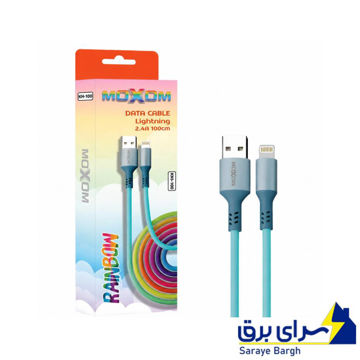 خرید کابل شارژ لایتنینگ موکسوم مدل MOXOM KH-100 IPHONE رنگین کمان طول 1 متر