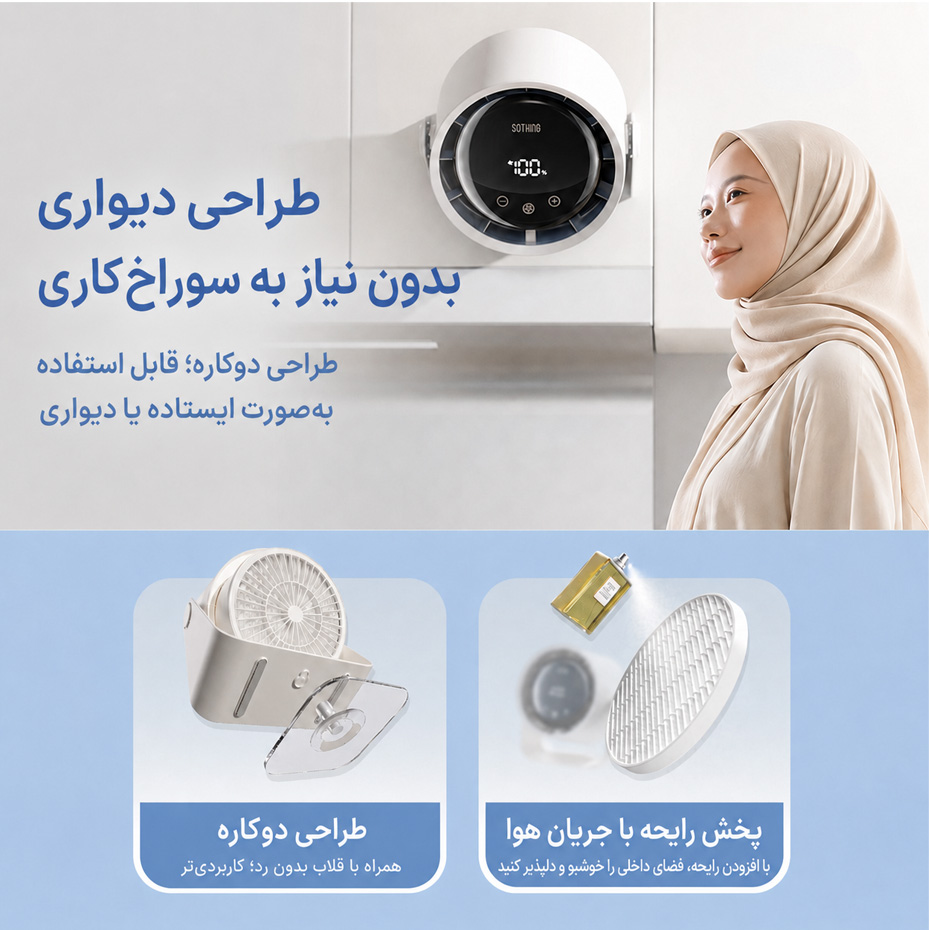 دستگاه تصفیه هوا و پنکه سوتینگ مدل Sothing Desktop Air 2423A