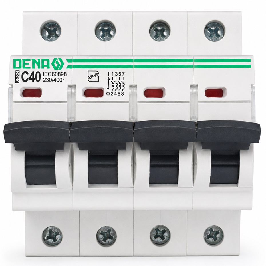 فیوز مینیاتوری چهار پل 40 آمپر دنا الکتریک مدل C40-6K-4P