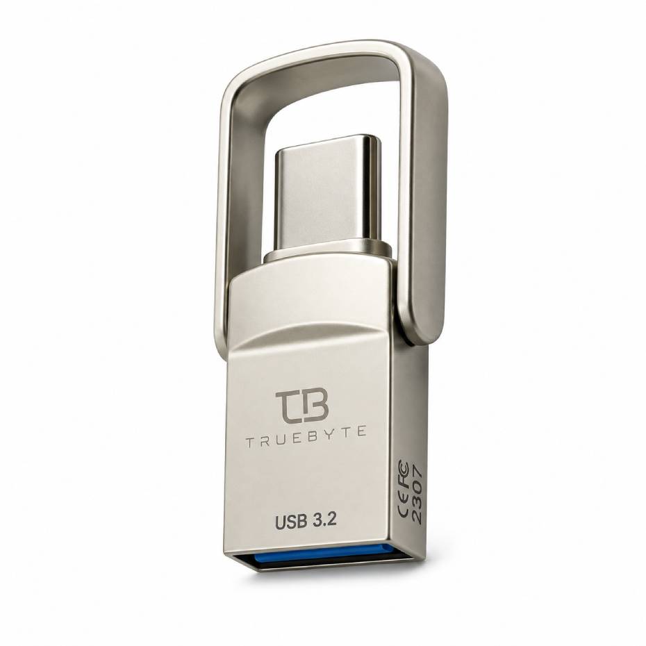 مشخصات فلش تروبایت مدل TRUEBYTE DUAL DRIVE TACH USB 3.2 128GB