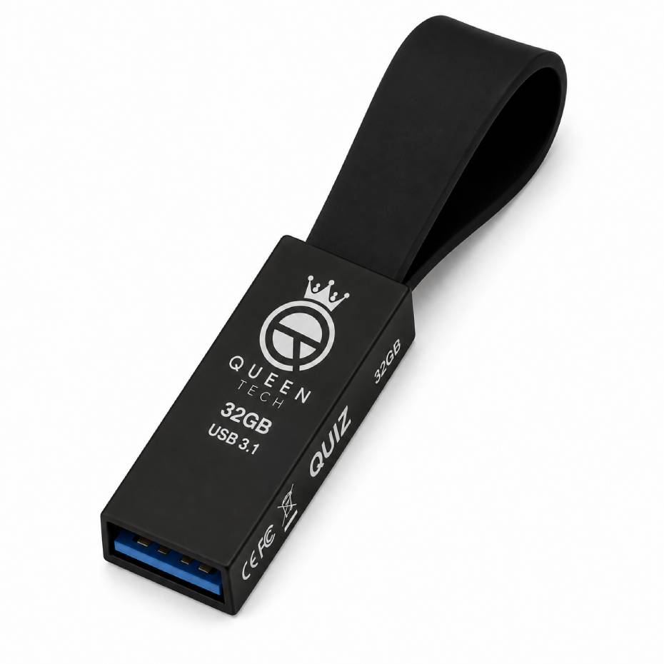 مشخصات فلش 32 گیگ کوئین تک مدل QUEEN TECH QUIZ 32GB USB 3.1
