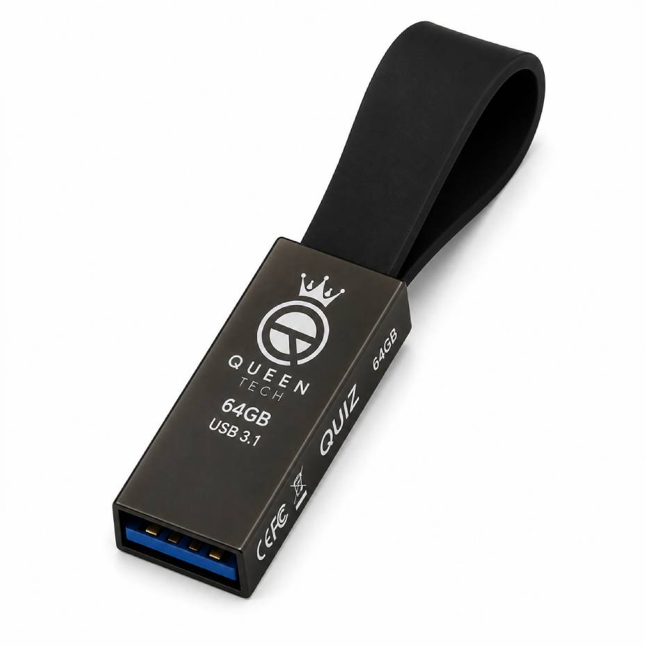 قیمت فلش کوئین تک مدل QUEEN TECH QUIZ 64GB USB 3.1گارانتی مادام العمر