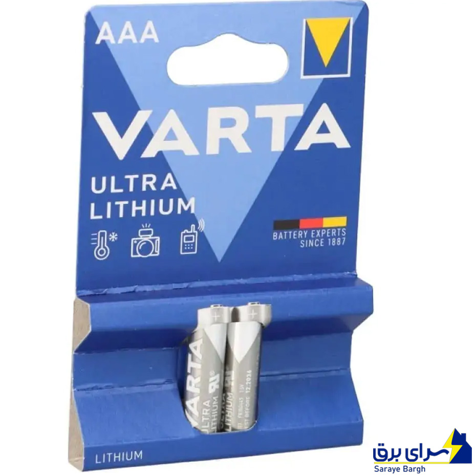 خرید باتری نیم قلمی AAA وارتا مدل ULTRA LITHIUM بسته 2 عددی