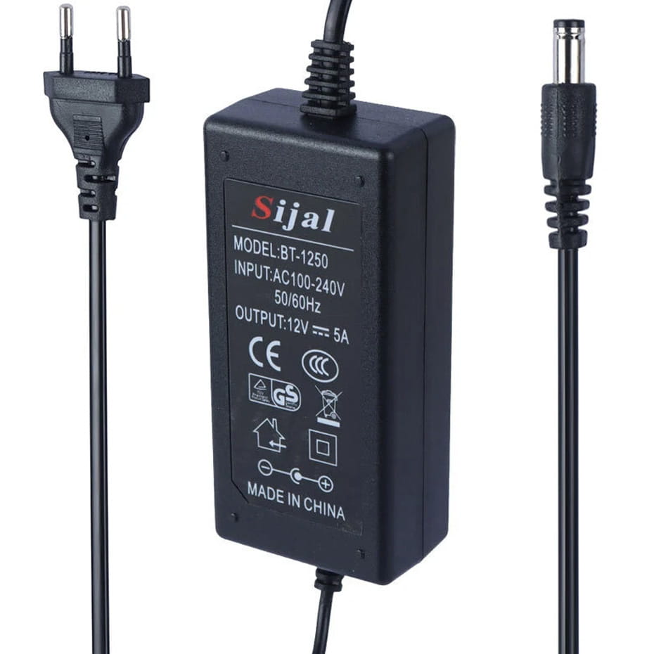 ابعادآداپتور 12 ولت 5 آمپر 12V 5A مدل Sijal