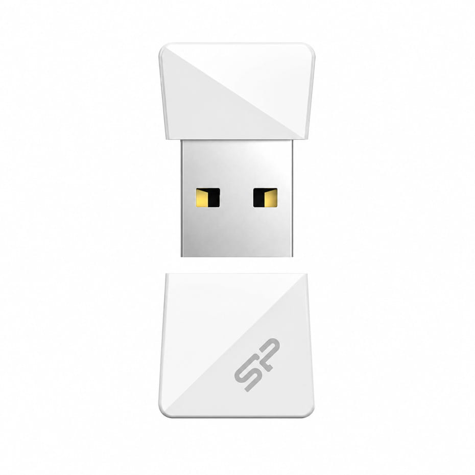 ابعادفلش سیلیکون پاور مدل Silicon Power T08 16GB سفید