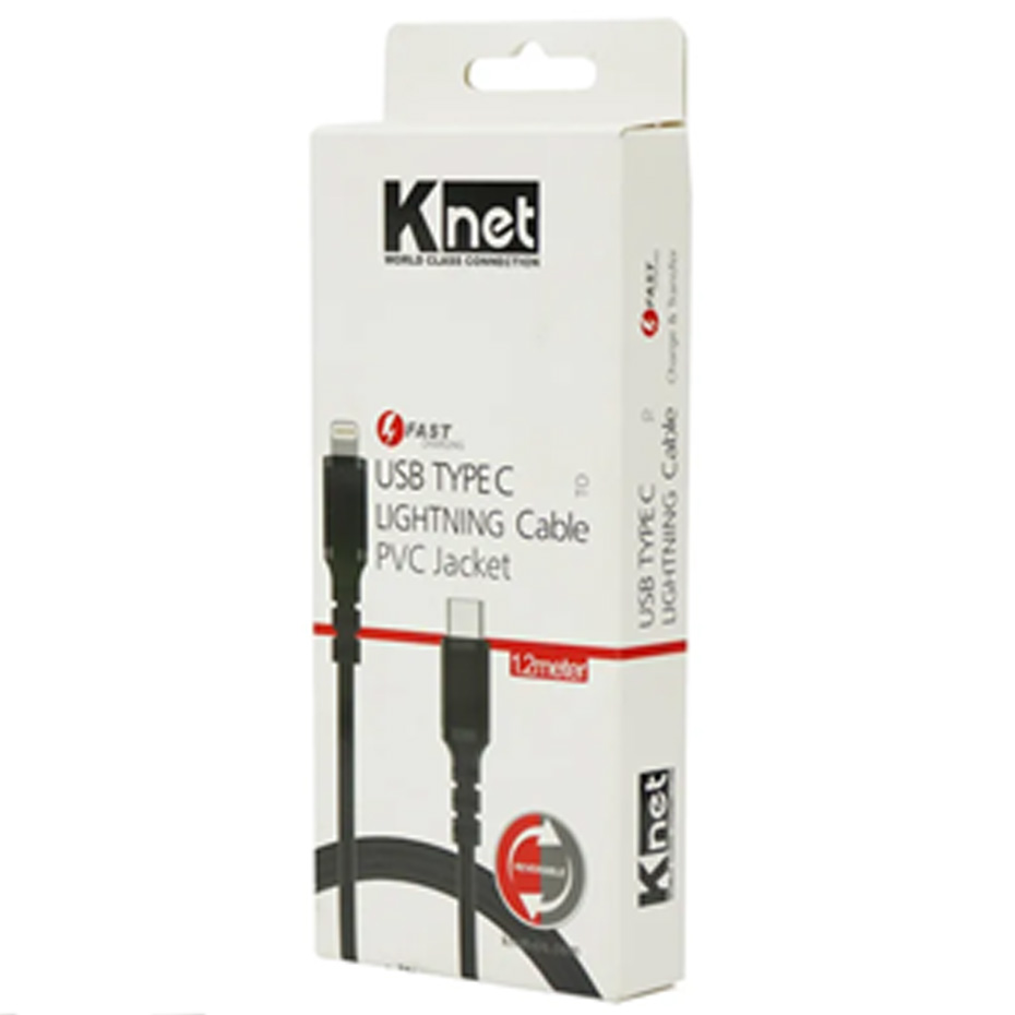 کابل شارژ تایپ سی به لایتنینگ کی نت TYPE C to LIGHTNING مدل K-CUCL2012 طول 1/2 متر