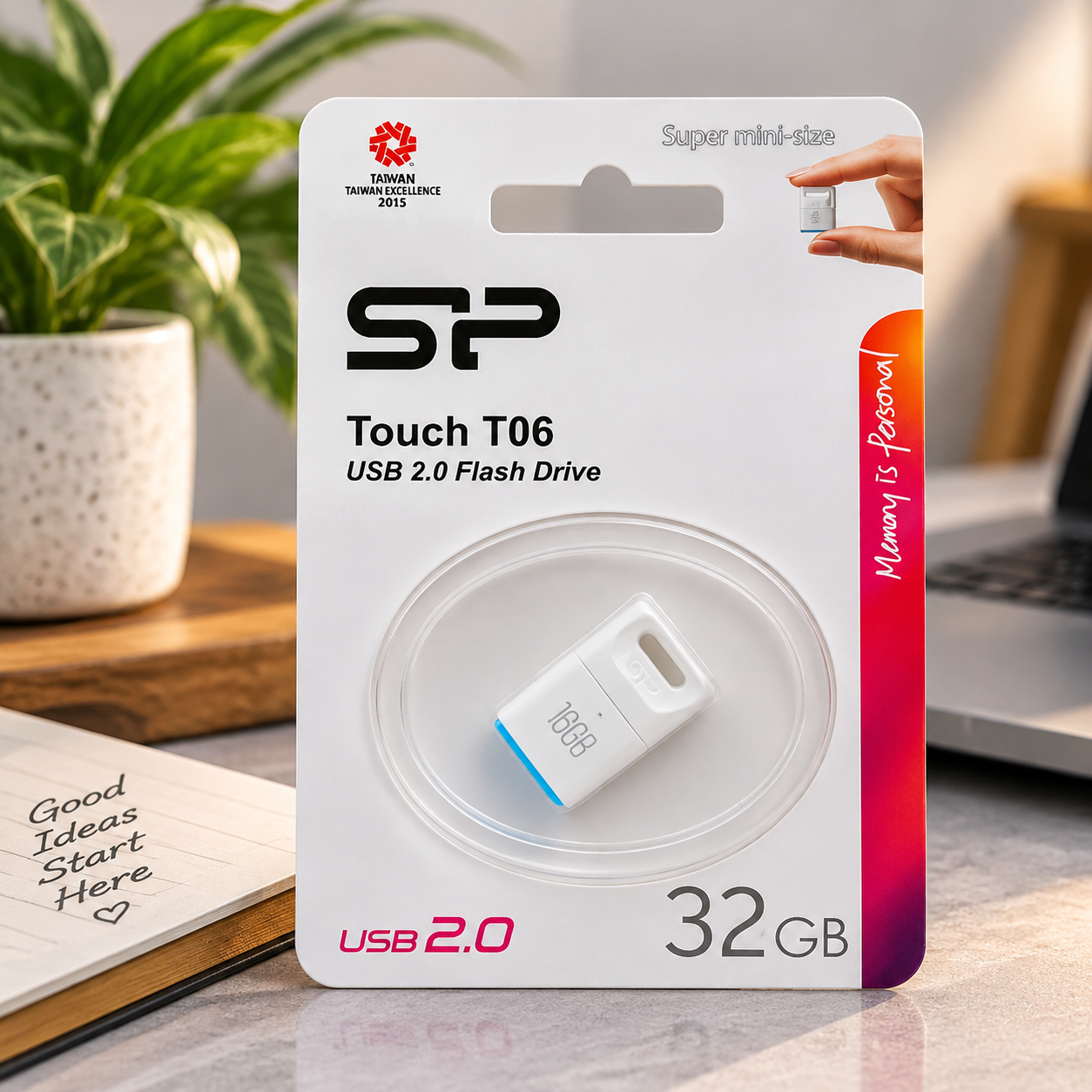 فروش فلش سیلیکون پاور مدل Silicon Power T06 32G سفید گارانتی متین