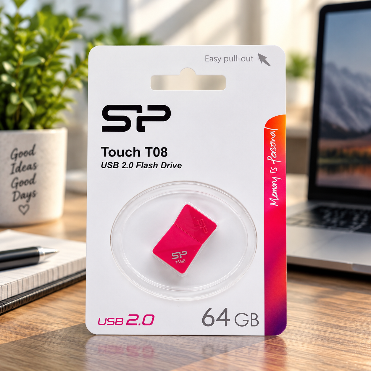 فروش فلش سیلیکون پاور مدل Silicon Power T08 64G صورتی