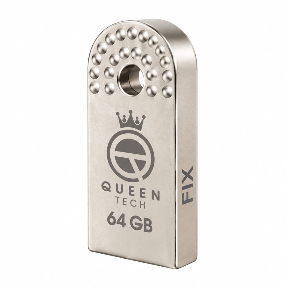 ظاهر فلش کوئین تک 64 گیگ مدل QUEEN TECH FIX گارانتی مادام العمر