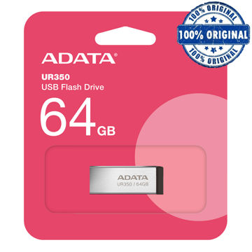 فلش 64 گیگ ای دیتا مدل A-DATA UR350 USB 3.2 نقره ای مشکی