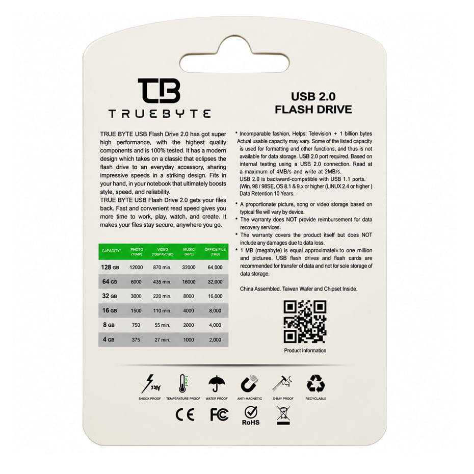 مشخصات فلش 64 گیگ تروبایت مدل TRUEBYTE TRAVEL
