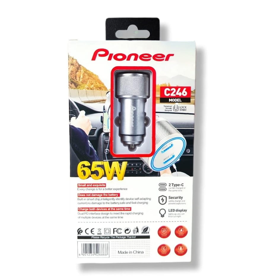 مشخصات شارژر فندکی پایونیر مدل PIONEER C246 65W