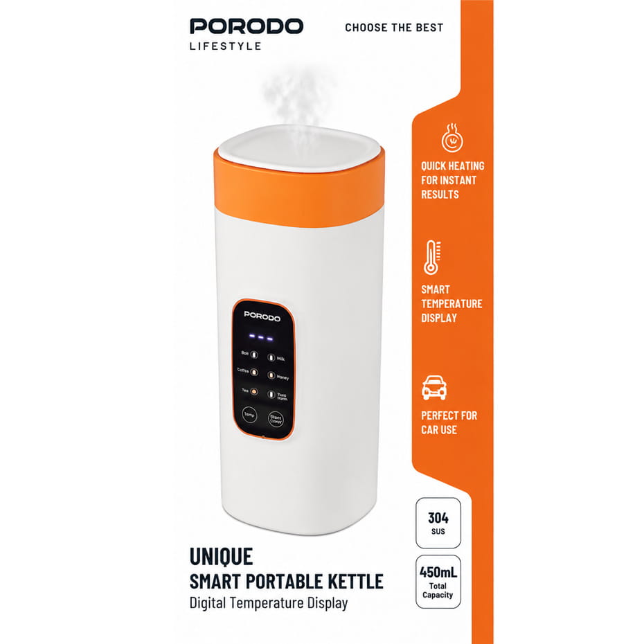 مشخصات کتری پرتابل هوشمند پرودو مدل PORODO PDLFST1021CWH UNIQUE