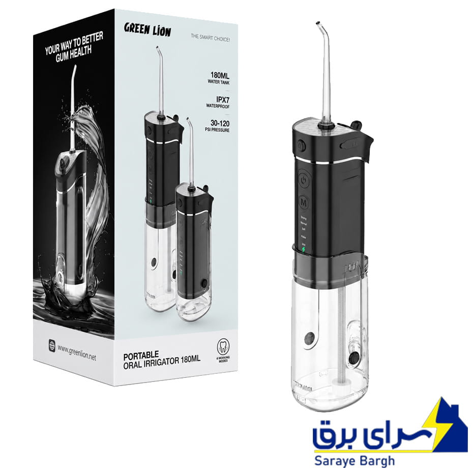 قیمت واترجت دندان و دهان شوی گرین لاین مدل GREEN LION GNPROR180MLBK ORAL
