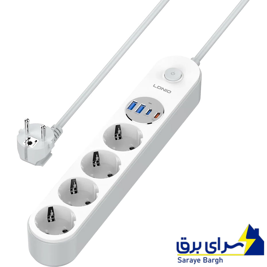قیمت چند راهی برق الدنیو LDNIO مدل SE1-C با 4 سوکت و 4 پورت