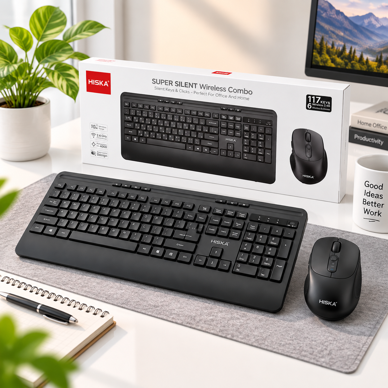 فروش کیبورد و ماوس بی سیم هیسکا مدل HISKA H-MK25
