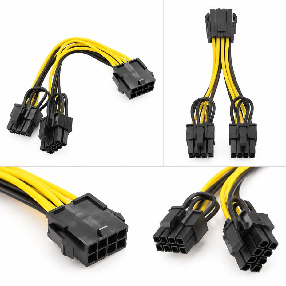 قیمت کابل برق 8 پین ماده به دو 8 پین نر 30CM