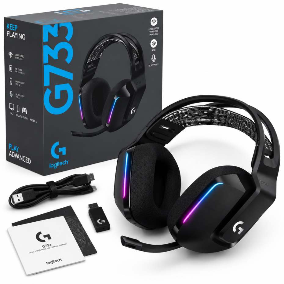 مشخصات هدست بی سیم گیمینگ لاجیتک مدل LOGITECH G733 LIGHTSPEED مشکی