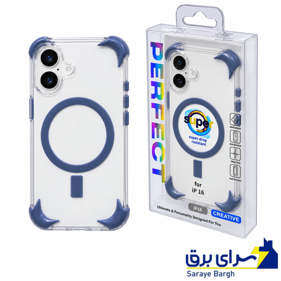 قیمت قاب آیفون ژله ای ایربگ دار پرفکت مدل PERFECT IPHONE 17 سرمه ای