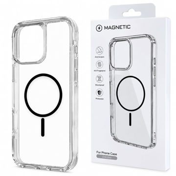 قیمت قاب مگنتی آیفون مدل MAGNETIC IPHONE 16 Pro Max شفاف مگ سیف مشکی