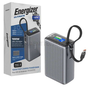 قیمت پاوربانک انرجایزر مدل Energizer XP25001PD 25000mAh 100W طوسی