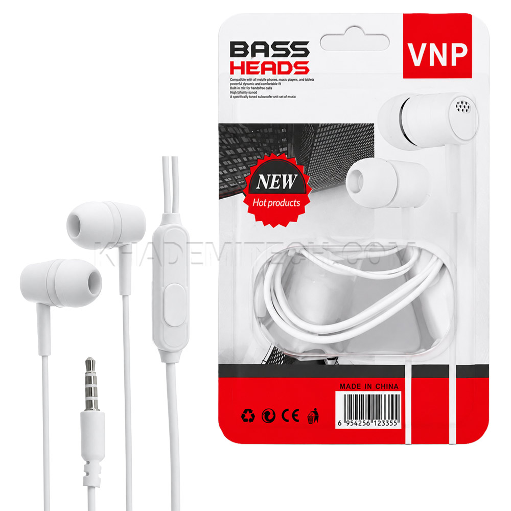 هندزفری سیمی وی‌ان‌پی مدل VNP Base Heads سفید