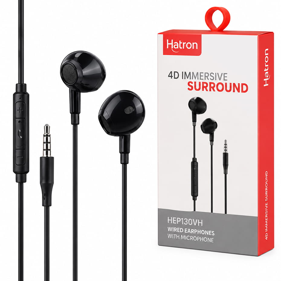 قیمت هندزفری سیم دار هترون مدل HATRON HEP130VH مشکی