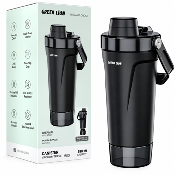 خرید تراول ماگ گرین لاین مدل GREEN LION GNCAN590MVBK CANISTER