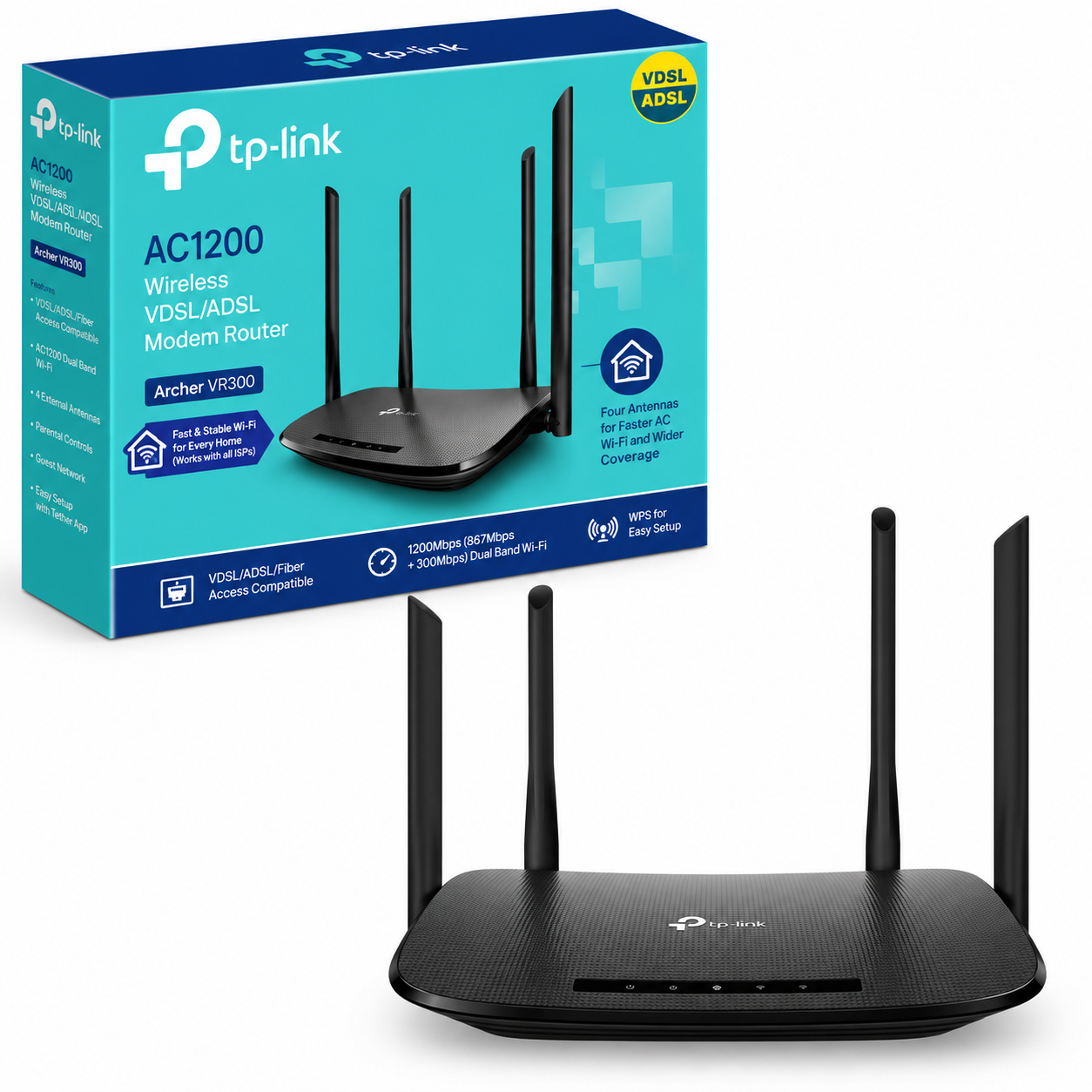 خرید مودم روتر تی پی لینک مدل TP-LINK AC1200 Archer VR300 Wireless VDSL and