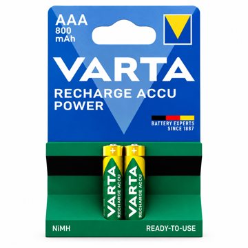 خرید باتری نیم قلم شارژی وارتا مدل VARTA ACCU POWER AAA 800mAh بسته 2 عددی