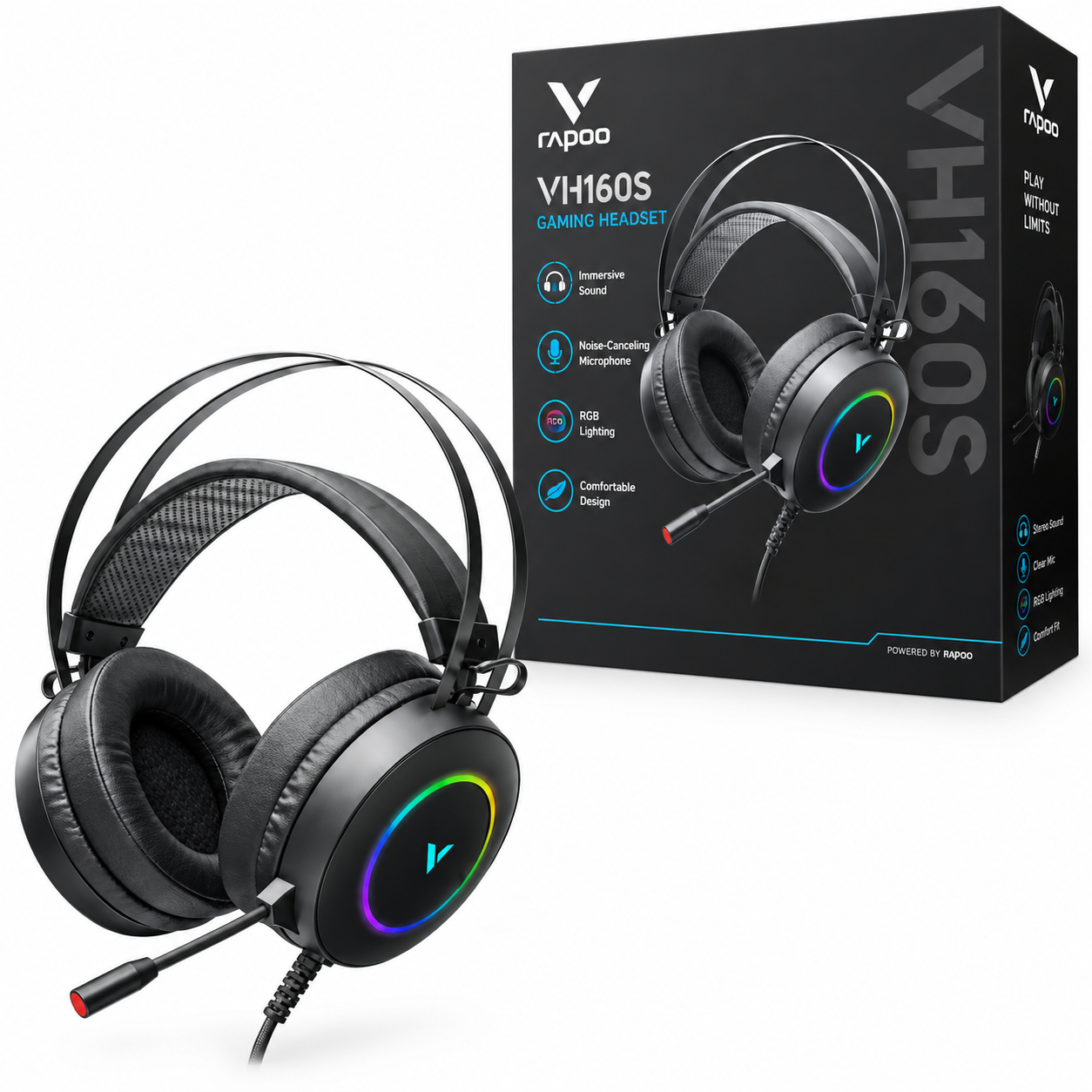 خرید هدست سیم دار گیمینگ رپو مدل RAPOO VH160S مشکی