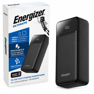 قیمت پاوربانک انرجایزر مدل Energizer UE30089PQ 30000mAh 22.5W مشکی