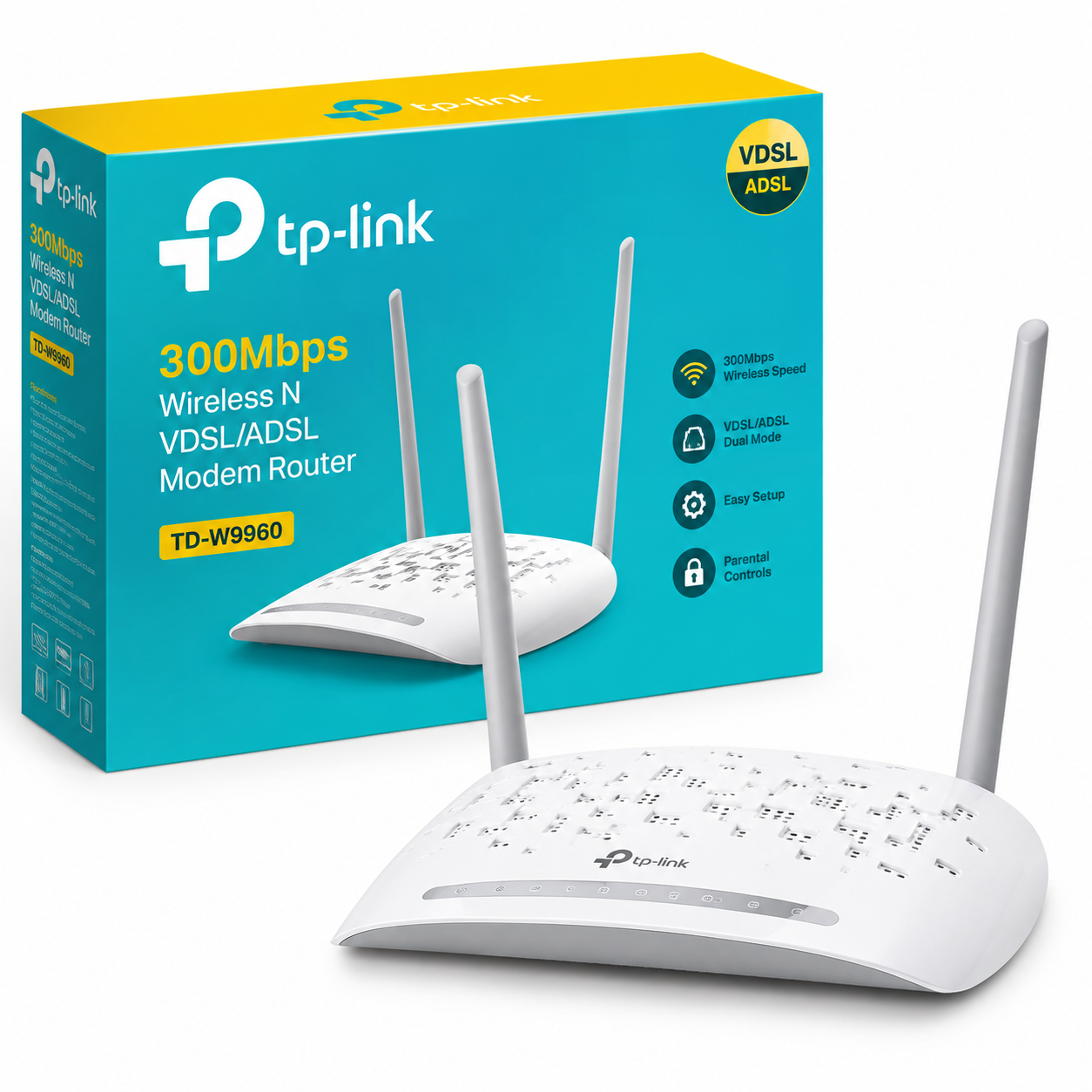 مودم روتر VDSL/ADSL تی‌ پی‌ لینک مدل TP-LINK TD W9960 سرعت 300Mbps